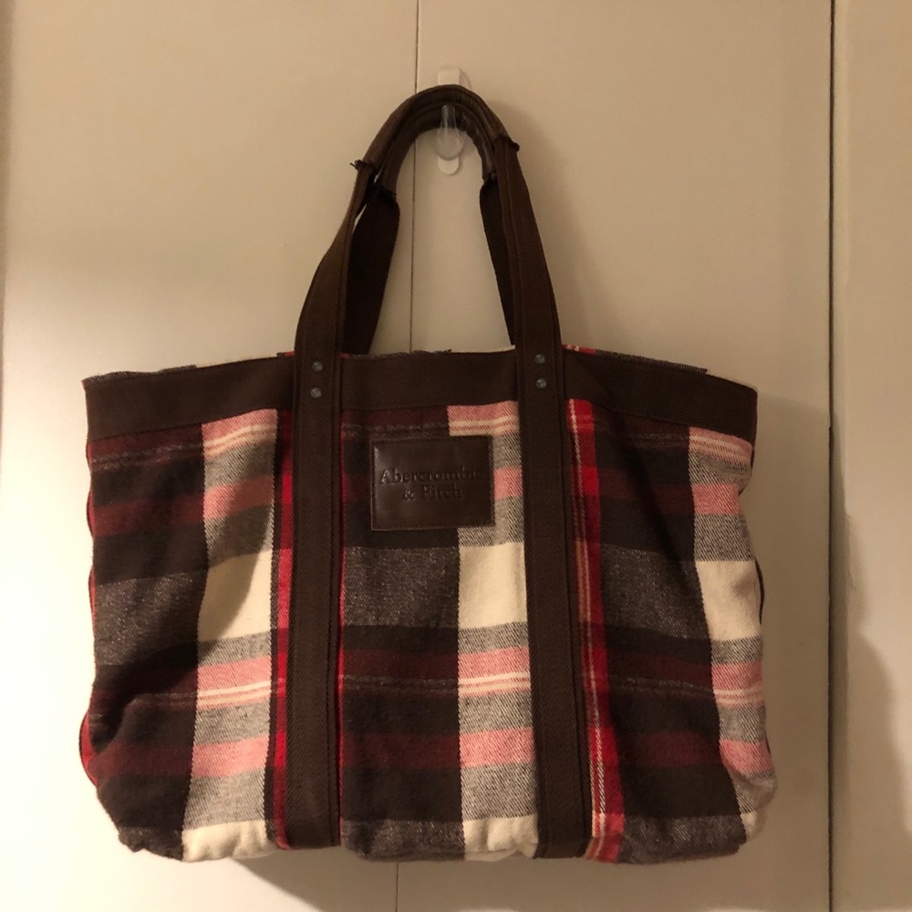 Abercrombie & Fitch Large Plaid Tote